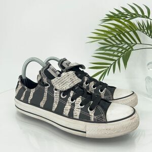 Converse Chuck Taylor Double Tongue Zebra Sneakers Women's Size 9 Black White